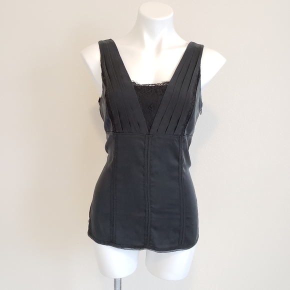 White House Black Market Tops - White House  Black Market Satin Black Silk Blouse